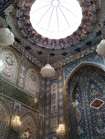 Architectural detail inside the shrine of Imam Hussein in Kerbala, Iraq