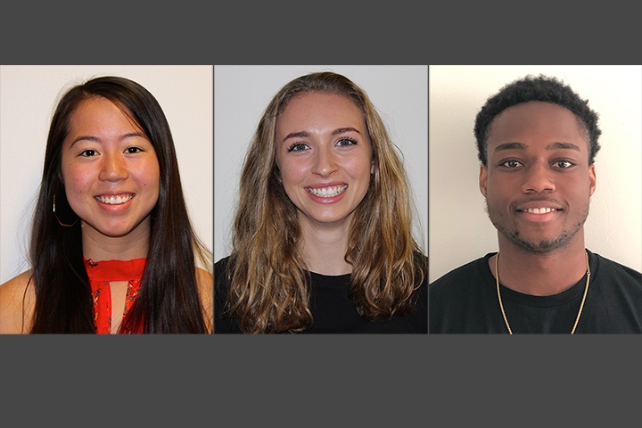 Headshots of Michelle Bai, Frances Parker-Hale, Nwanacho Nwana